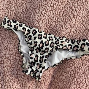 Leopard Ruched Ruffle Bikini Bottoms